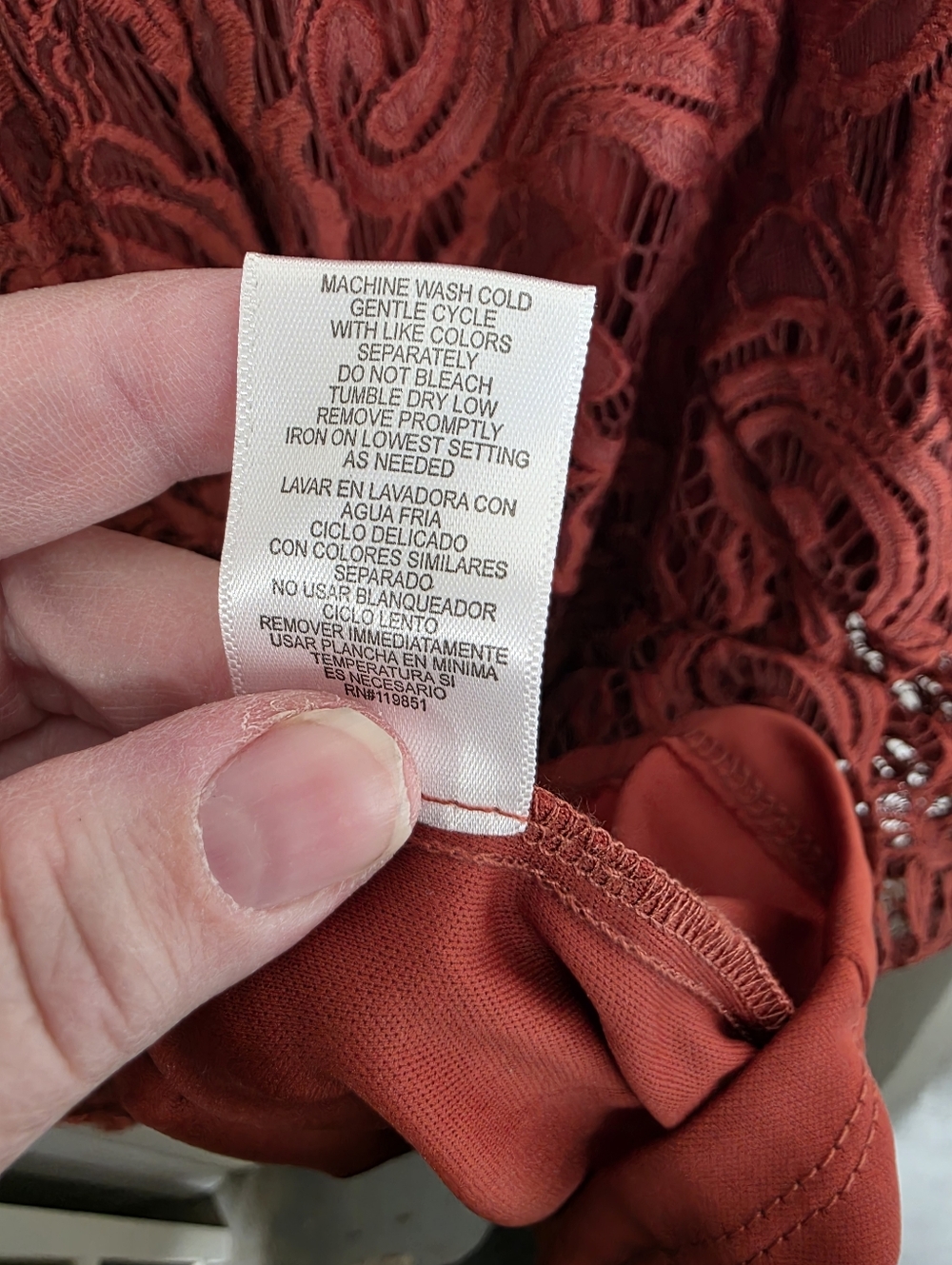 HALO Crochet Lined Sleeveless Top Plus Size 3X Red Rust - Picture 8 of 8